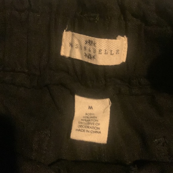 New mason & belle Women's Paperbag Waist Pants Black Size medium - Picture 4 of 10